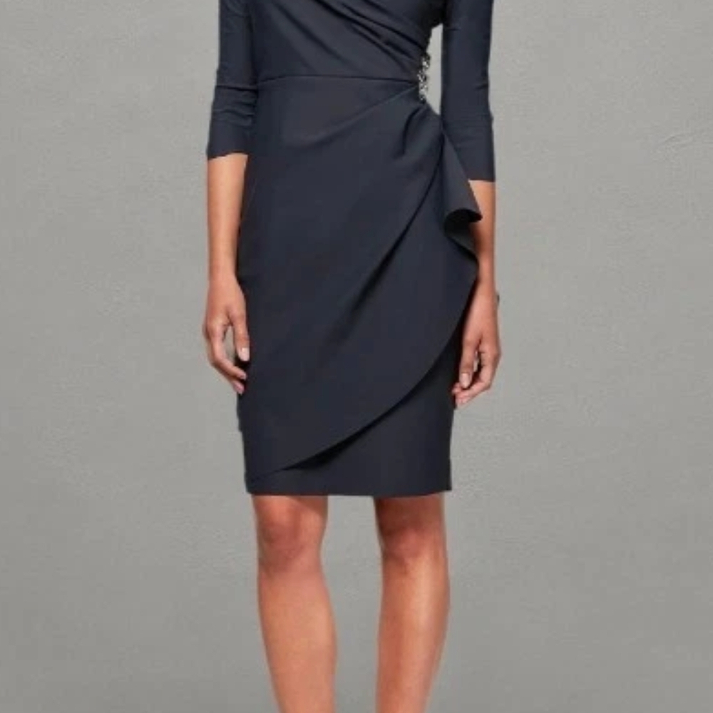 Elegant Blue Wrap Dress